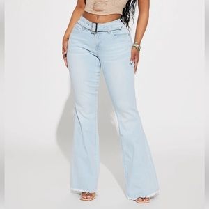 Stretchy Flared Jean With Belt